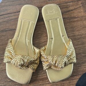Marc Fisher Gold Knotted Sandals